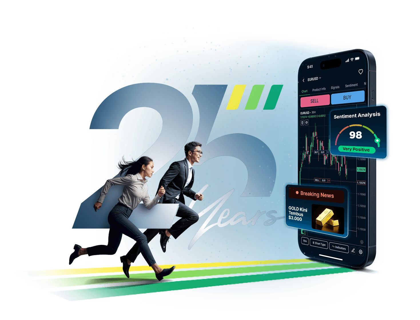 Hero section demo image showing interface components